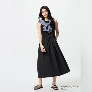 UNIQLO-Combination-Sleeveless Black Dress-Pockets-Capsule-Classic-Basic-Small